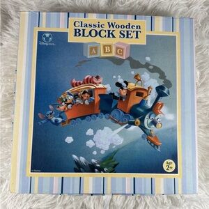 Disney Store Wooden Alphabet Number Blocks 36pc Pastel Characters Block Set